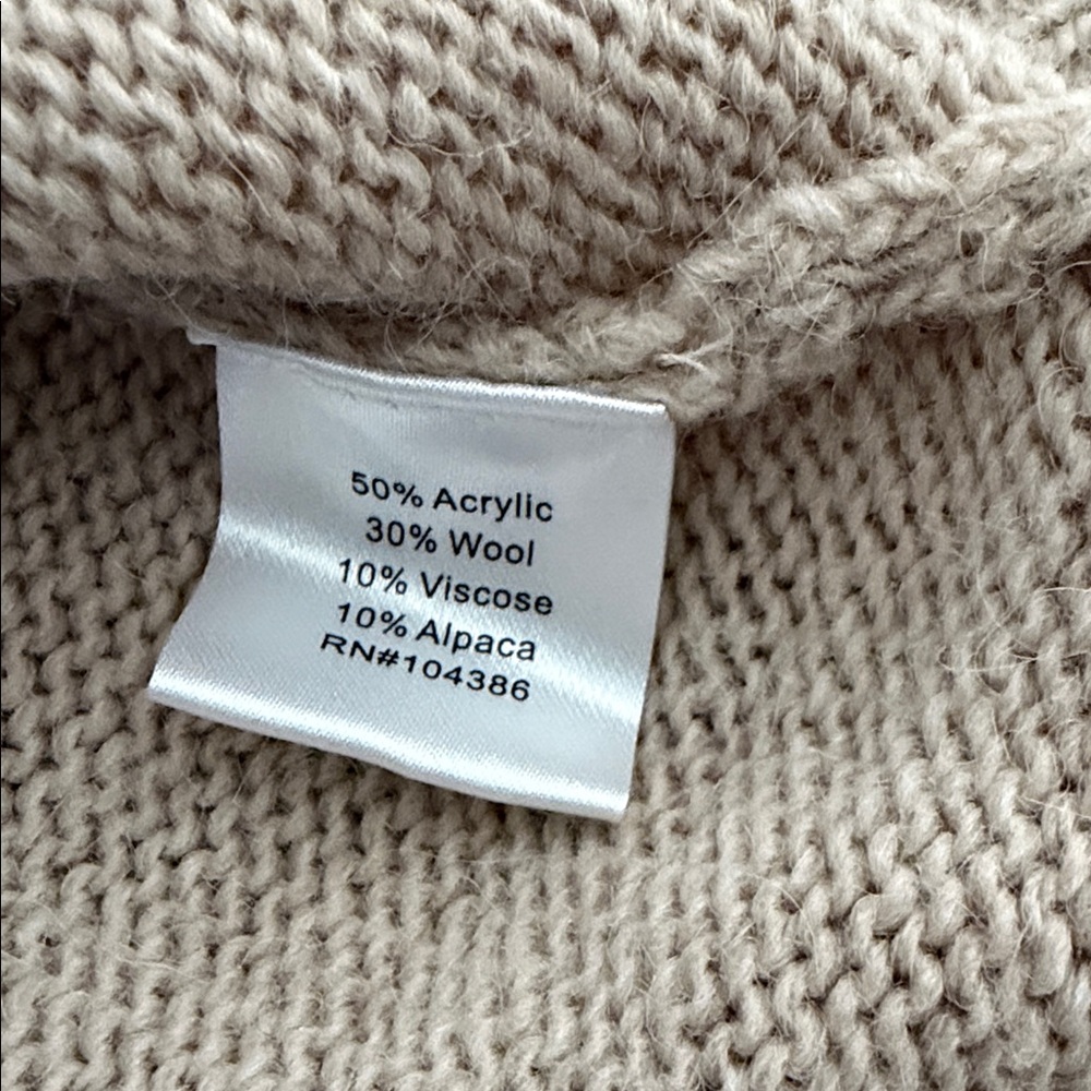 Garnet Hill Wool Blend Crewneck Sweater with Fox Intarsia- Warm Rust/Cream XS - Picture 12 of 13